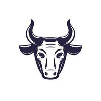 toro, logotipo de vector de cabeza de buey