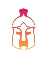 Spartan, greek helmet outline on white vector