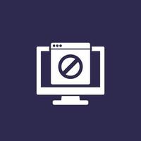 blocked web page vector icon