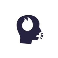 anger, angry man icon on white vector