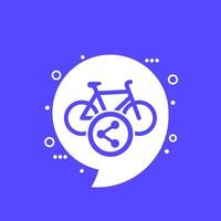 icono de uso compartido de bicicletas para aplicaciones y web vector