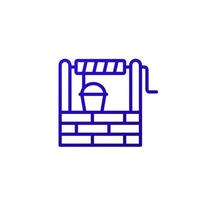 water well icon, line vector