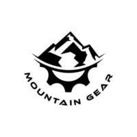 para ideas de logotipos de minería, use un motor de montaña. diseño de una montaña con engranajes, logo para un negocio de ciclismo, logo de montaña vector