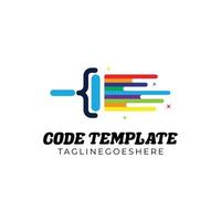 Code Template logo Design vector