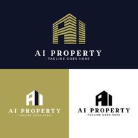 letter AI, AL property logo vector