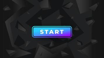 Start game button on abstract background, vector