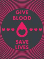 blood donation poster design, dark version, vector illustration
