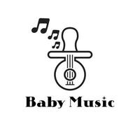 simple baby music logo design dot baby