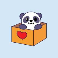 cute bear in box vector