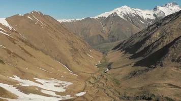 Fly over Juta valley with beautiful panorama of mountains video