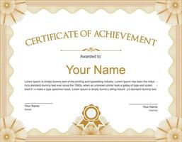 Certificate of achievement template in vector with pink outline