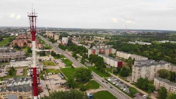 Siauliai city aerial view and soviet union style buildings in Lithuania video