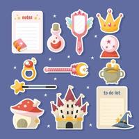 Magical Fantasy Journal Stickers vector