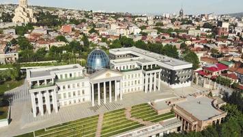 Tbilisi, Avlabari, Georgia, 2020 - Aerial view of Presidential palace with city view in background video