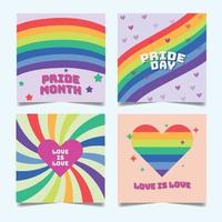 Pride Month Social Media Posts vector