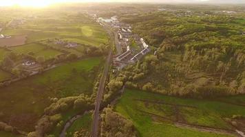 Westport countryside landscape aerial view video