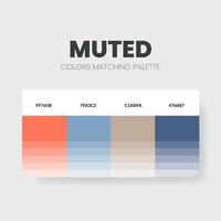 paleta de colores o esquemas de color son combinaciones de tendencias y guías de paleta. ejemplo de tonos de colores de mesa en rgb y hexadecimal. una muestra de color para los amantes de la moda nupcial, el hogar y el diseño de interiores vector