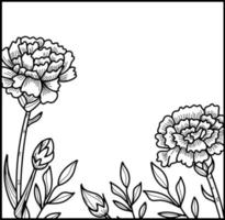 line art flower for template design vector