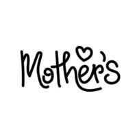 MOTHER  LINE ART TYPHOGRAPHY vector