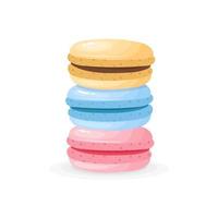 Different colorful macaroons, vector. vector