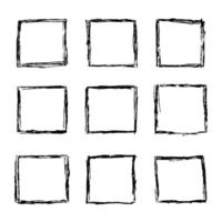 Set of vector hand-drawn squares.