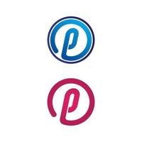p letra y fuente logo p diseño vector empresa identidad empresarial