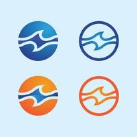 wave icon and water drop vector illustration design logo business