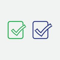 Checklist check mark logo vector or icon. Tick symbol in green color illustration. Accept okey symbol for approvement or cheklist design