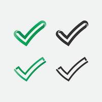 vector o icono del logotipo de la marca de verificación de la lista de verificación. símbolo de marca en la ilustración de color verde. acepte el símbolo okey para la aprobación o el diseño de la lista de control