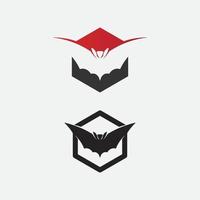 logotipo de murciélago animal y vector, alas, negro, halloween, vampiro, gótico, ilustración, icono de murciélago de diseño vector