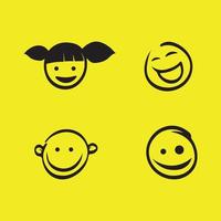 icono de sonrisa, sonrisa, diseño de logotipo vectorial, emoticonos felices, diseño divertido y felicidad de emoji vectorial vector