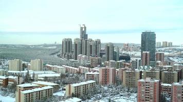 8k paisagem urbana de neve de ancara, a capital da turquia video