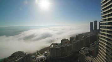 niebla de 8k en la ciudad urbana video