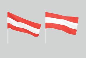 banderas de austria conjunto de banderas nacionales realistas austria. vector