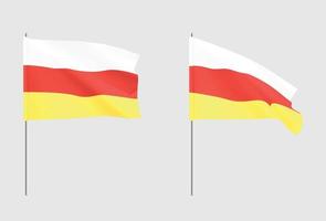 South Ossetia flags. Set of national realistic South Ossetia flags. vector