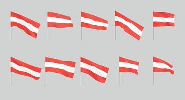 banderas de austria conjunto de banderas nacionales realistas austria. vector