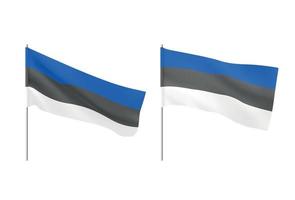 Estonia flags. Set of national realistic flags of Estonian. vector