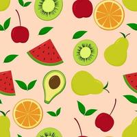 Tropical Fruits Seamless Background vector