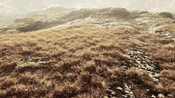 dry grass fields and mountains in Nepal video