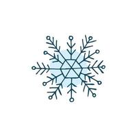 A hand-drawn snowflake. Vector illustration in doodle style. Winter mood. Hello 2023. Merry Christmas and Happy New Year. Blue element on a white background.