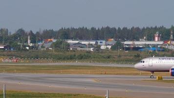 Aeroflot plane on the runway