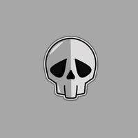 Skull logo, icon or illustration, vector of skeleton. Mascot design wallpaper with grey background on Halloween festival