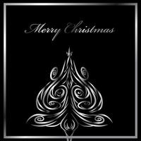 Greeting card on Merry Christmas and Happy New Year 2022 wallpaper with black background. Vector illustration