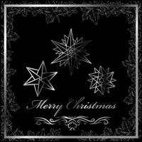 Greeting card on Merry Christmas and Happy New Year 2022 wallpaper with black background. Vector illustration