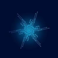 el diseño del logotipo electrónico de nieve de tecnología para el fondo de navidad vector