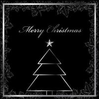 Greeting card on Merry Christmas and Happy New Year 2022 wallpaper with black background. Vector illustration