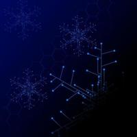 el diseño del logotipo electrónico de nieve de tecnología para el fondo de navidad vector