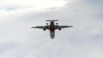 Low cost airline AirAsia flies overhead