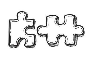 Puzzles hand drawn vector illustration.