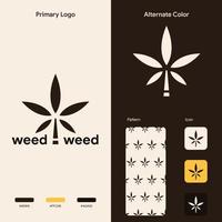elegant marijuana weed logo concept vector